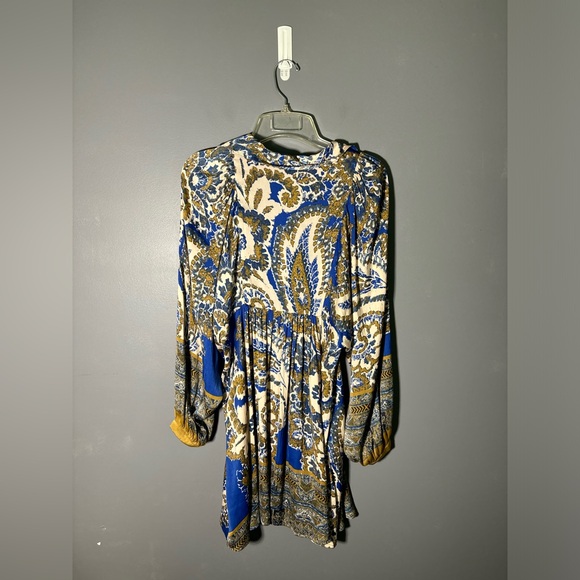 Free People Say You Love Me Balloon Sleeve Mini Dress Size Small - Picture 3 of 5